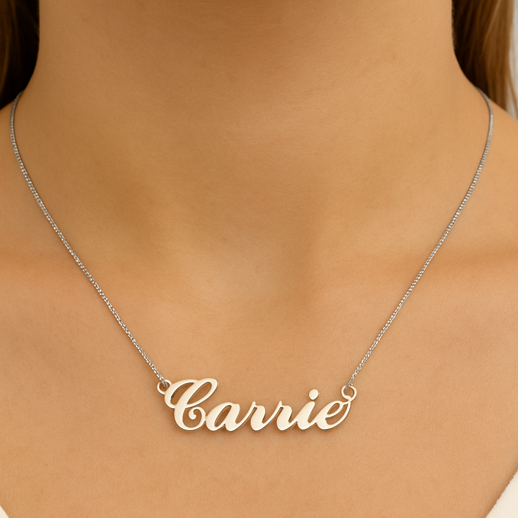 Personalized Carrie Style Name Necklace In Gold Plated/Silver/Rose Gold