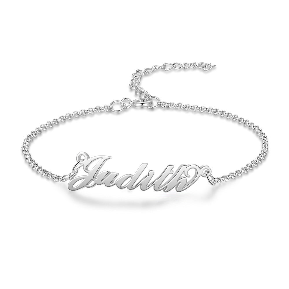 Personalized Name Bracelet In Gold Plated Sterling Silver