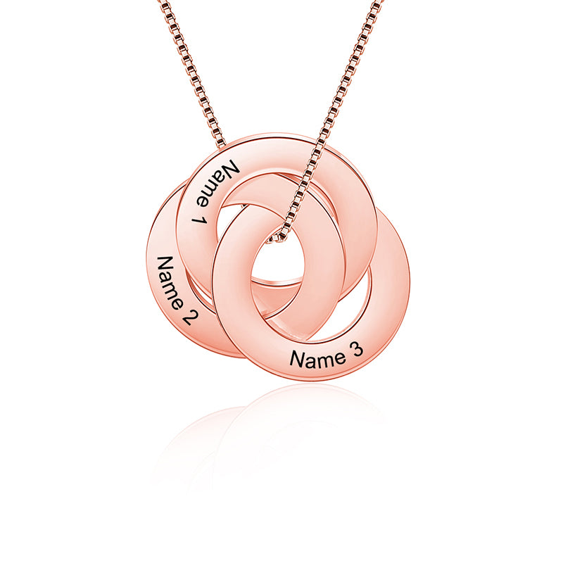 3 Loops Name Necklace In Gold Plated Sterling Silver