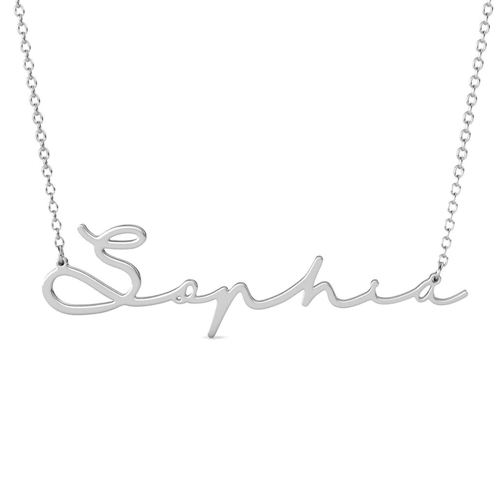 Custom Signature Name Necklace In Gold Plated Sterling Silver
