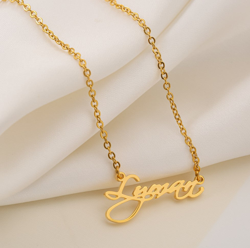 Personalized Name Necklace In Gold Plated Sterling Silver
