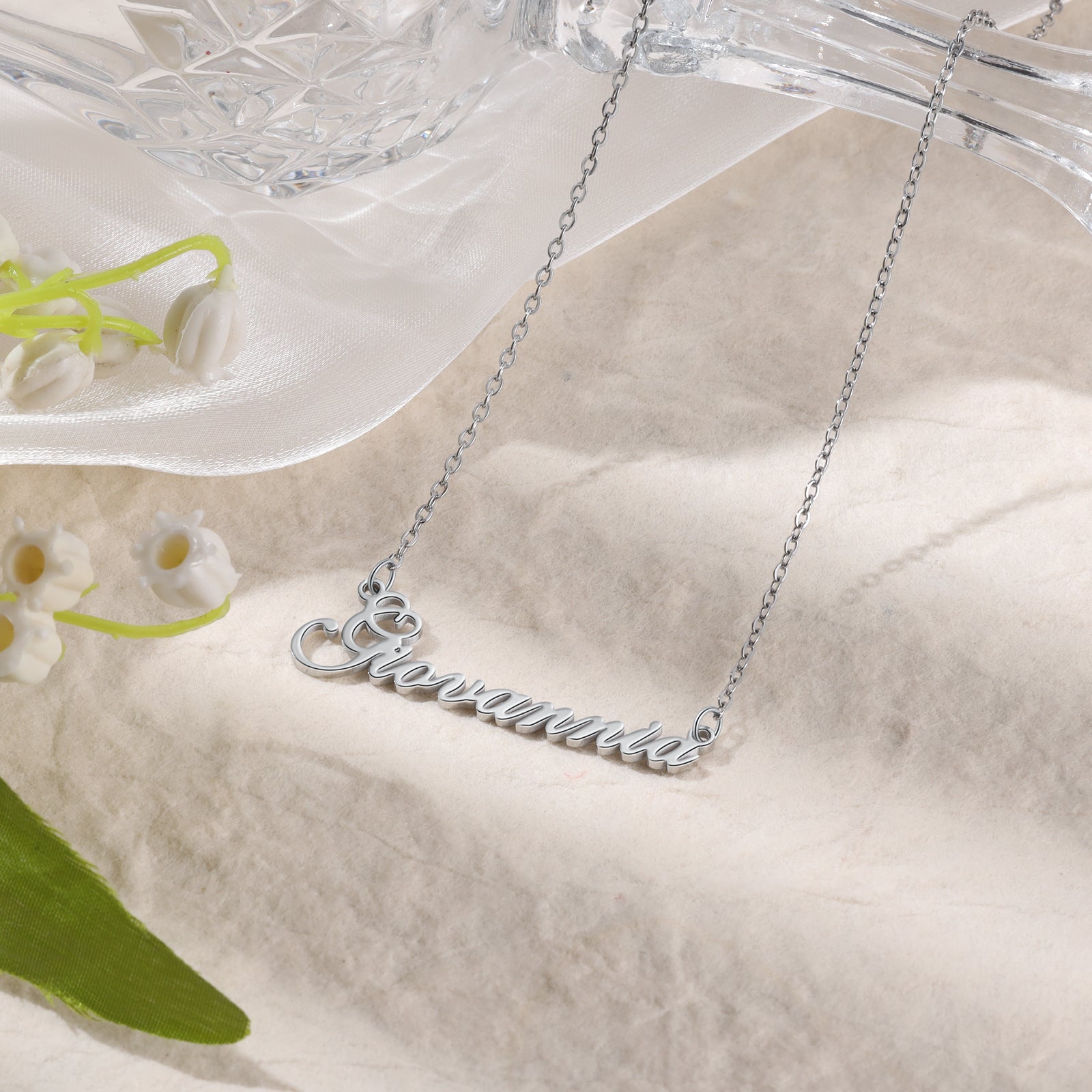 Minimalist Script Custom Name Necklace in Gold Plated Sterling Silver