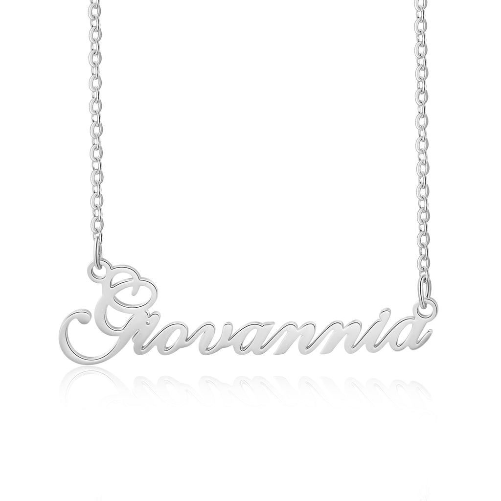 Minimalist Script Custom Name Necklace in Gold Plated Sterling Silver
