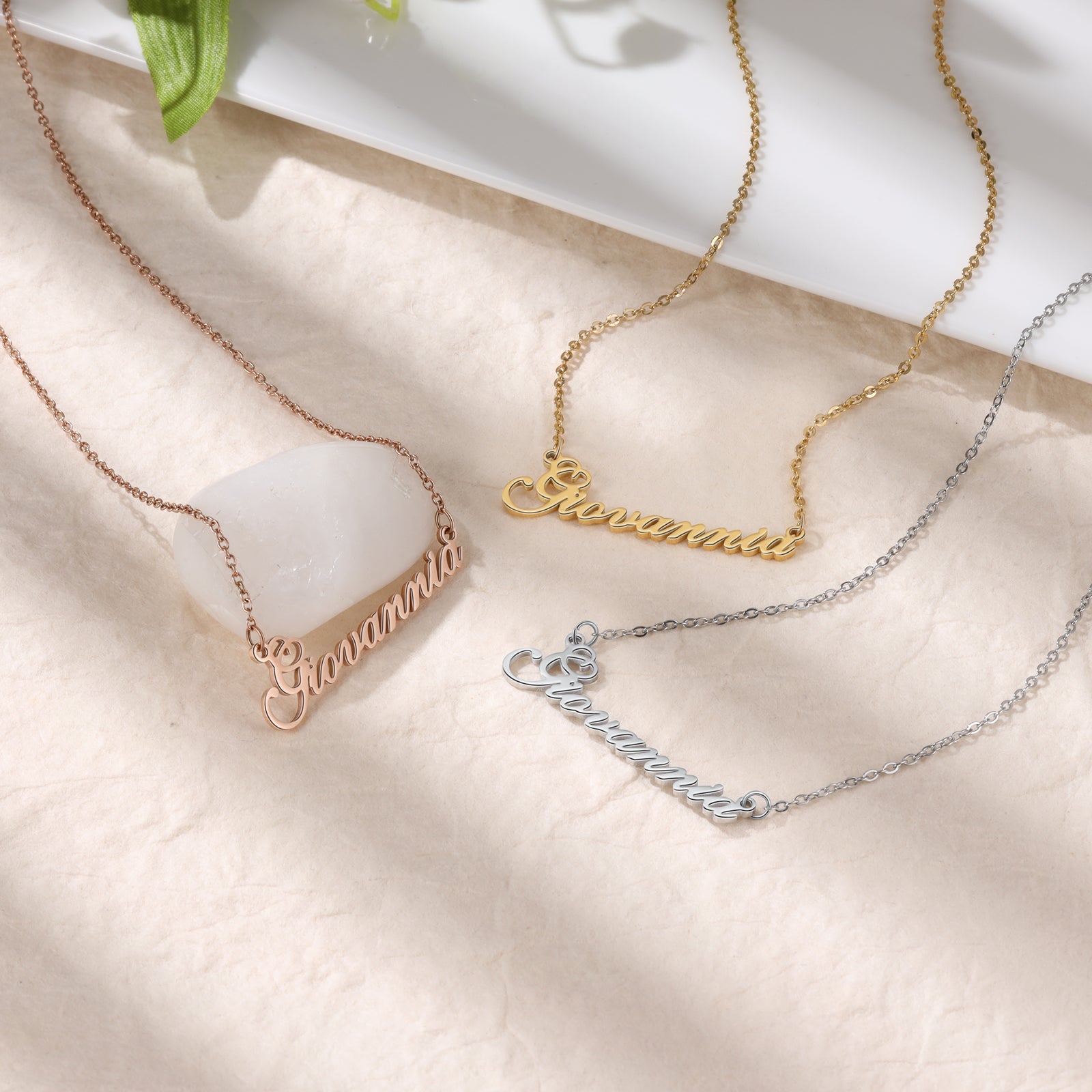 Minimalist Script Custom Name Necklace in Gold Plated Sterling Silver