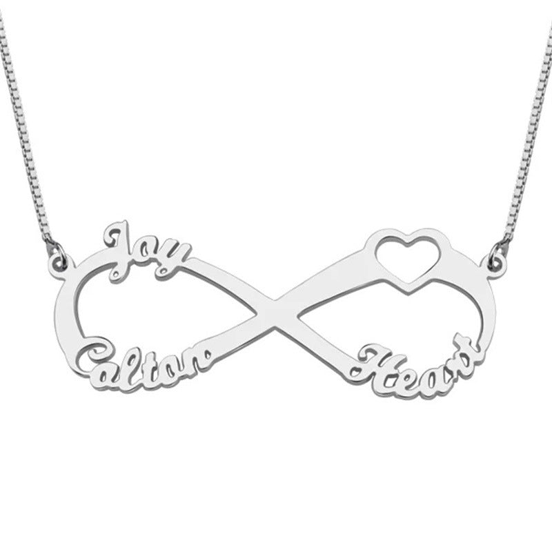 Personalized Three Name Infinity Necklace In Gold Plated Sterling Silver