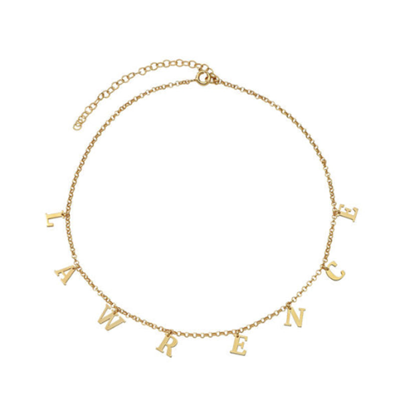 Personalized Letter Bracelet In Gold Plated Sterling Silver