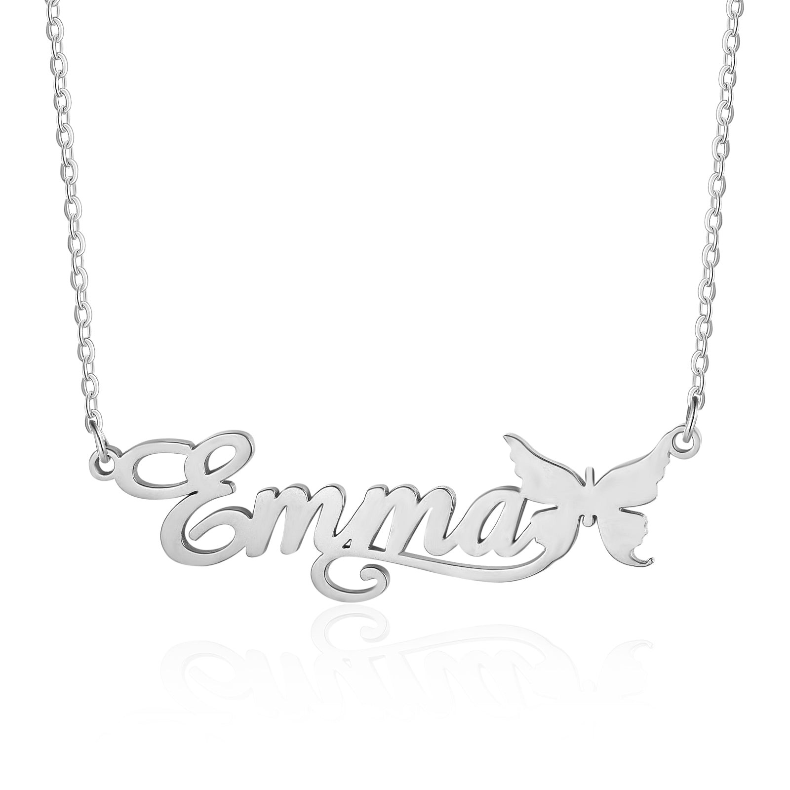 Personalized Butterfly Name Necklace In Gold Plated Sterling Silver