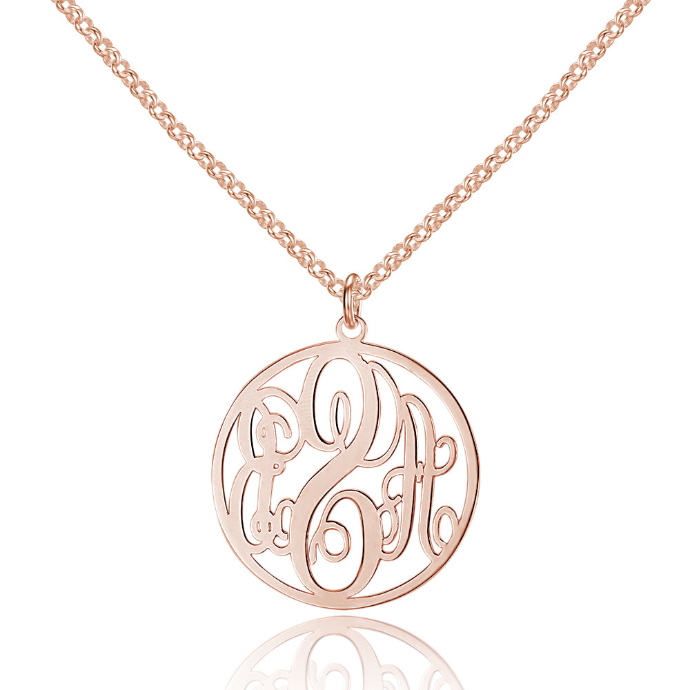 Personalized Monogram Name Necklace In Gold Plated Sterling Silver