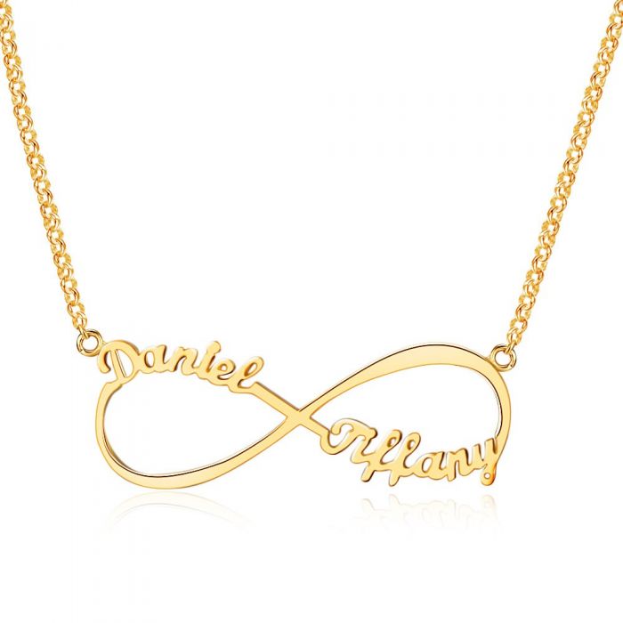 Personalized Infinity Name Necklace In Gold Plated Sterling Silver