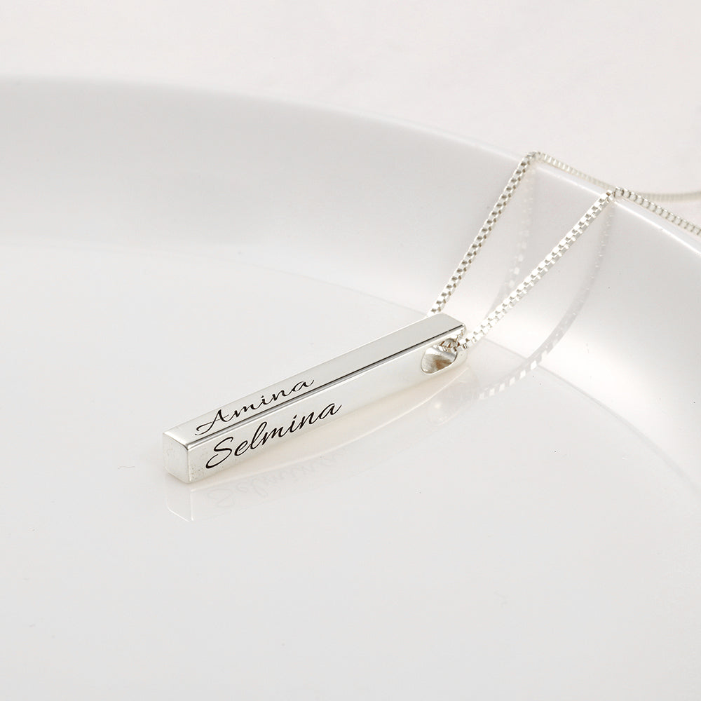 Custom Gold Plated Bar Name Necklace