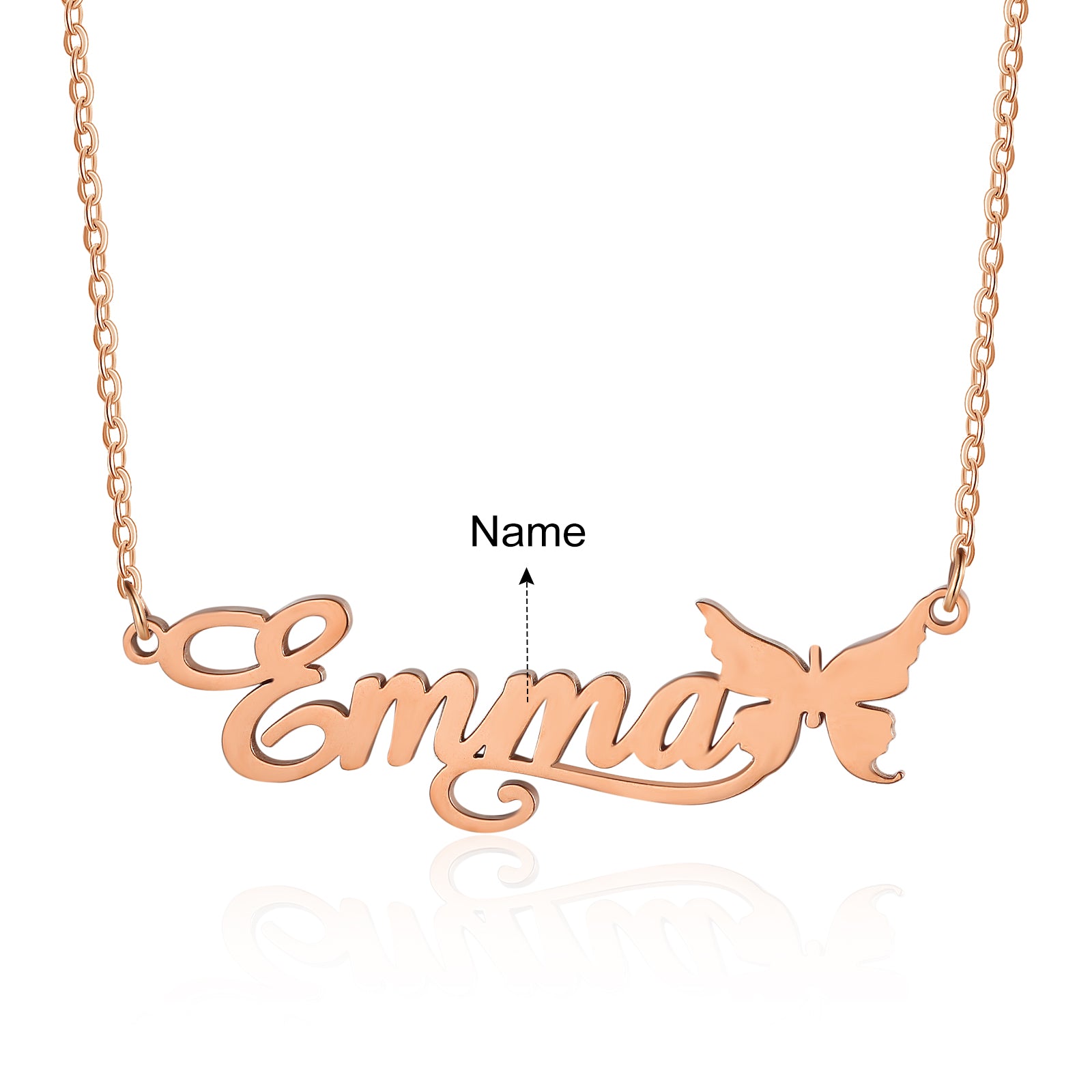 Personalized Butterfly Name Necklace In Gold Plated Sterling Silver