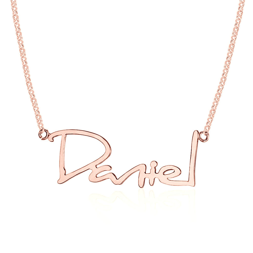 Personalized Handwritten Name Necklace In Gold Plated Sterling Silver