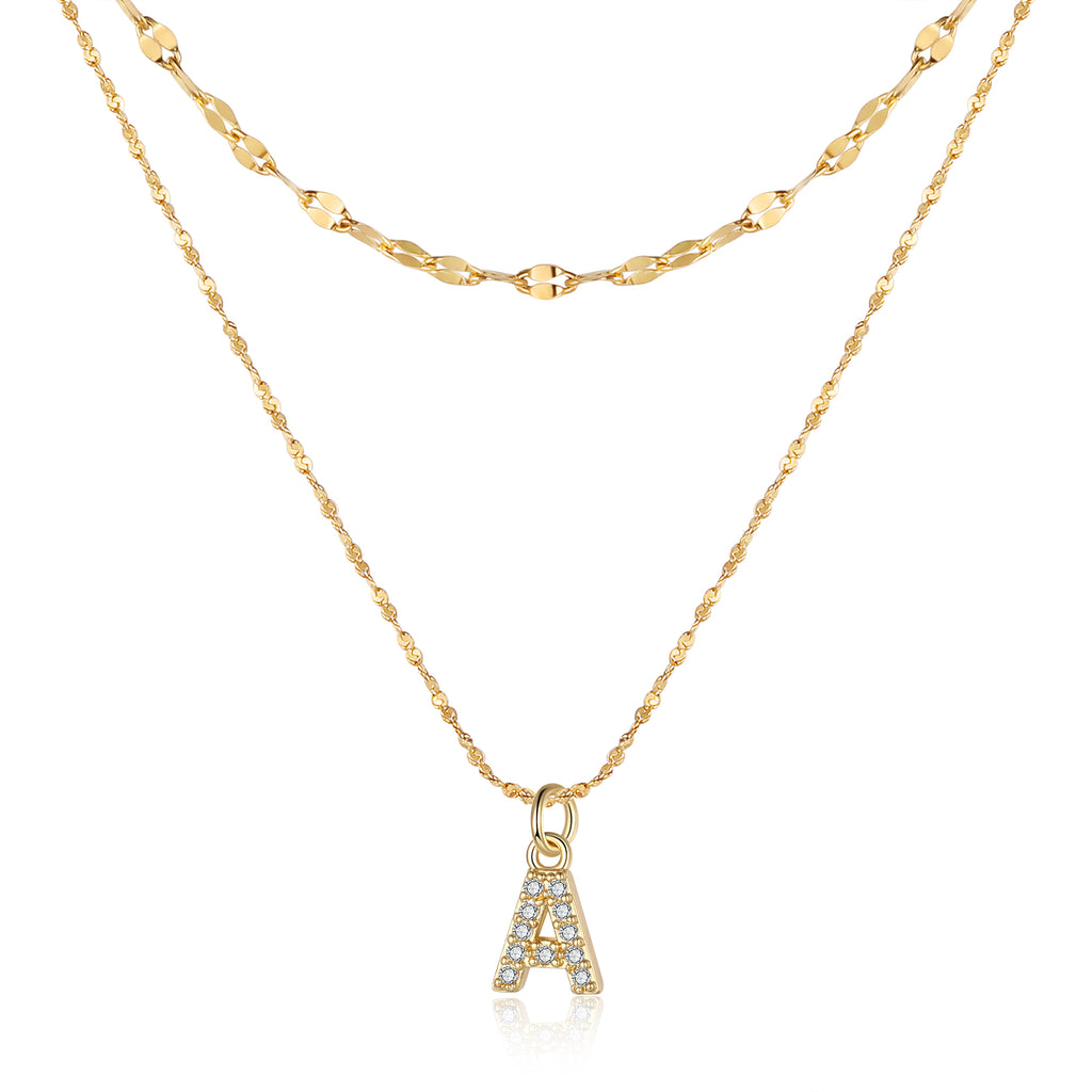 Letter Necklace In Gold Plated Stainless Steel