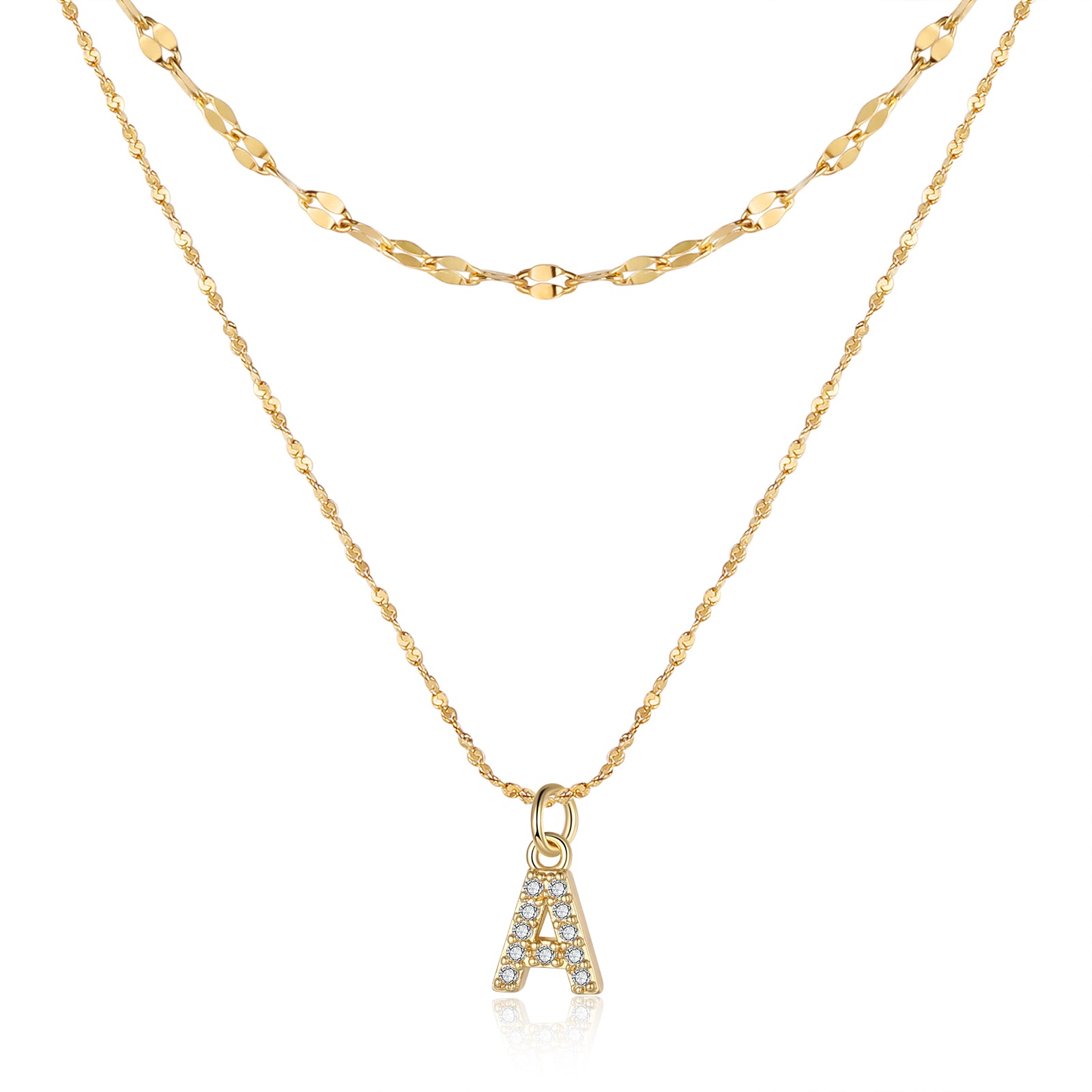 Letter Necklace In Gold Plated Stainless Steel