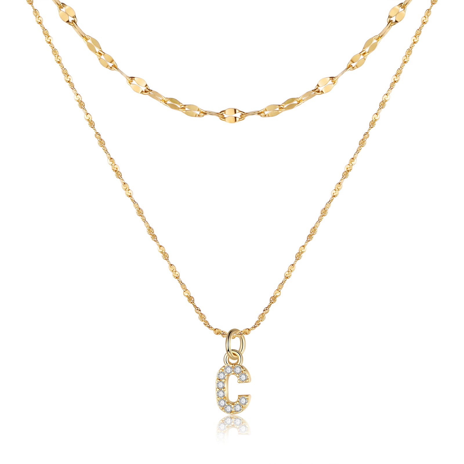 Letter Necklace In Gold Plated Stainless Steel