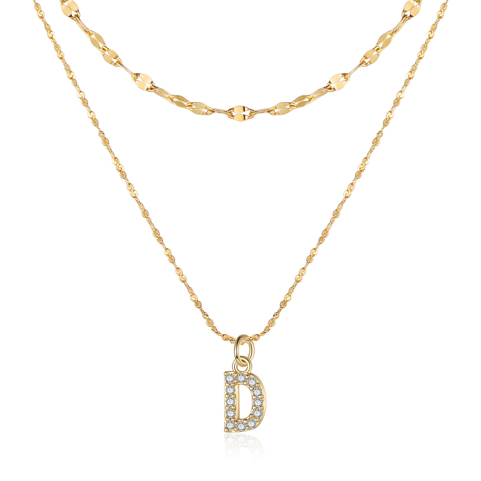 Letter Necklace In Gold Plated Stainless Steel