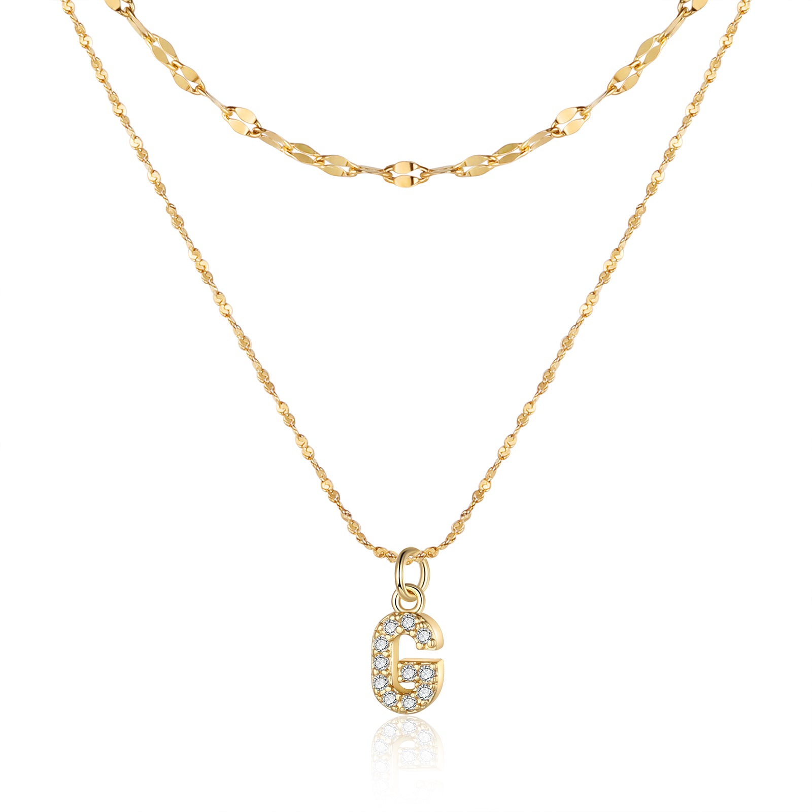 Letter Necklace In Gold Plated Stainless Steel