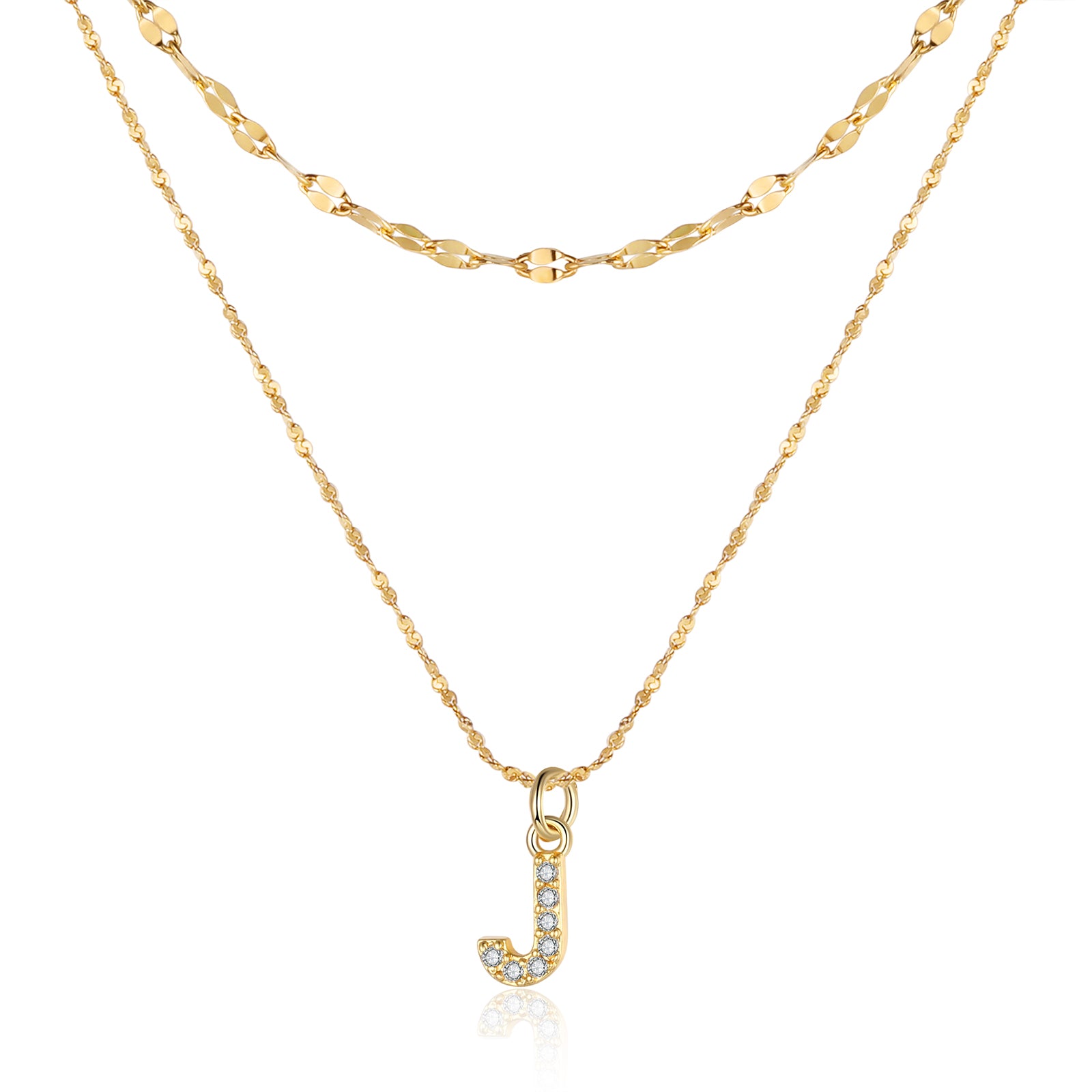 Letter Necklace In Gold Plated Stainless Steel