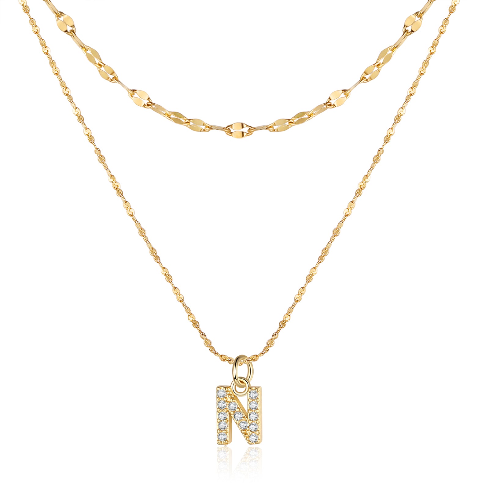 Letter Necklace In Gold Plated Stainless Steel