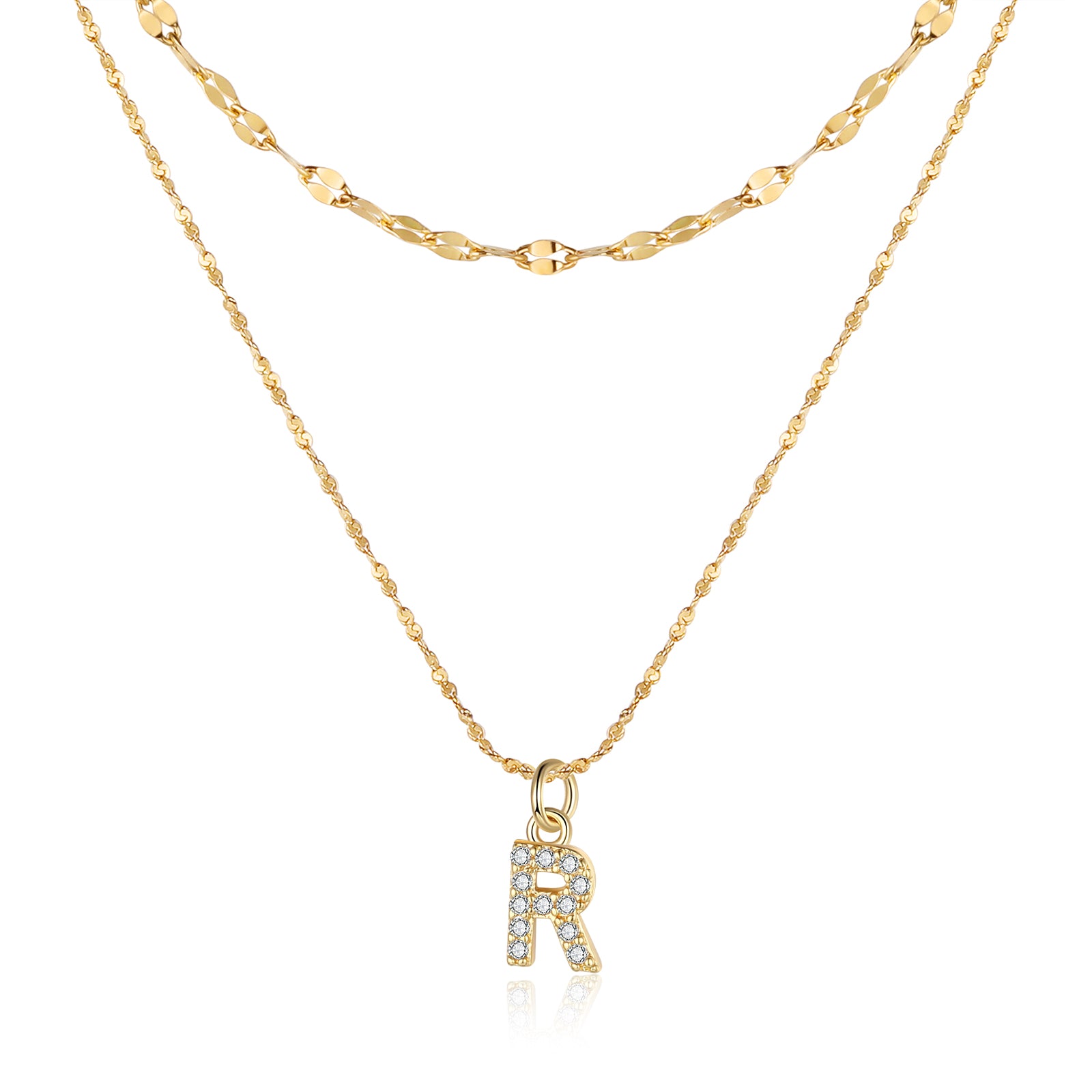 Letter Necklace In Gold Plated Stainless Steel