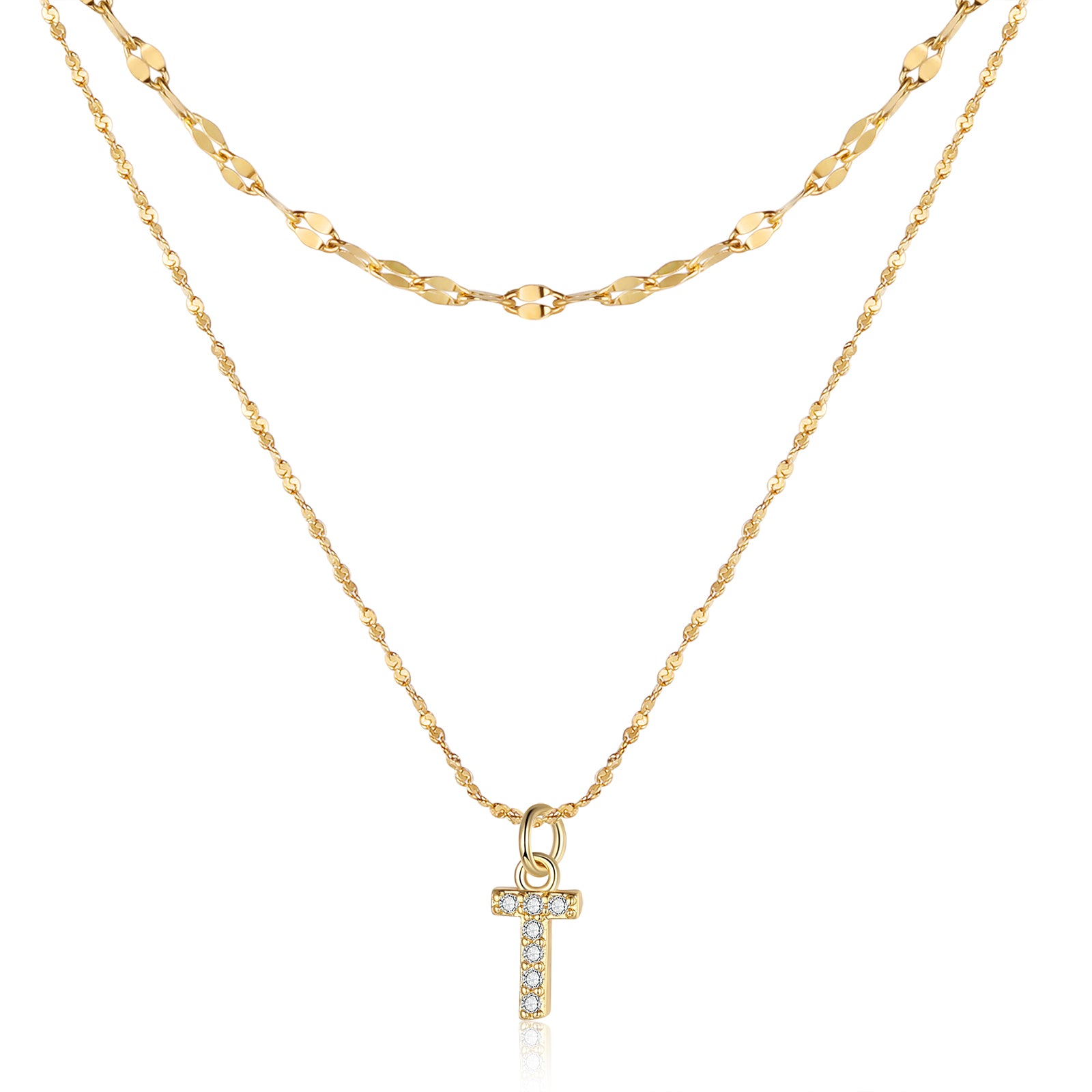 Letter Necklace In Gold Plated Stainless Steel