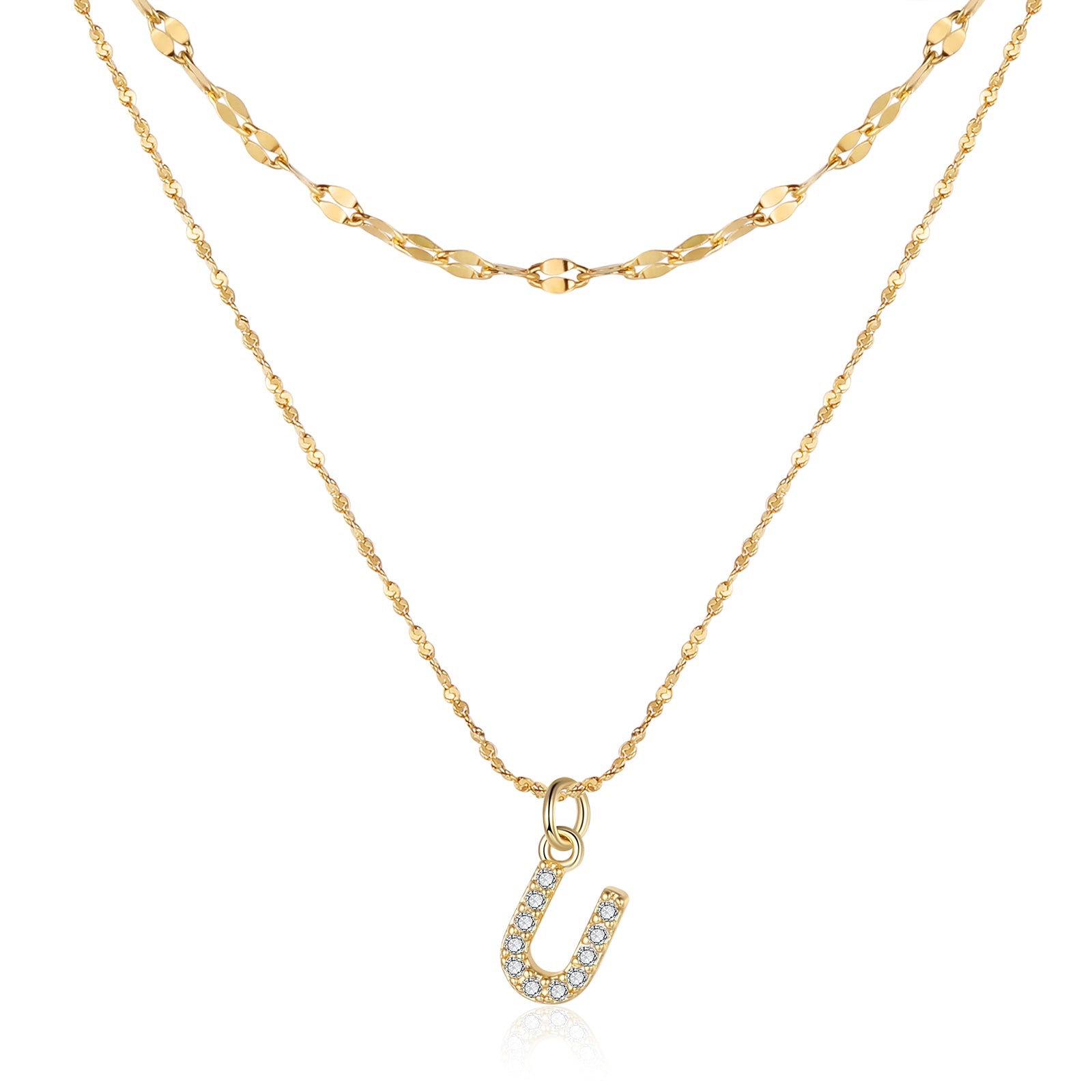 Letter Necklace In Gold Plated Stainless Steel