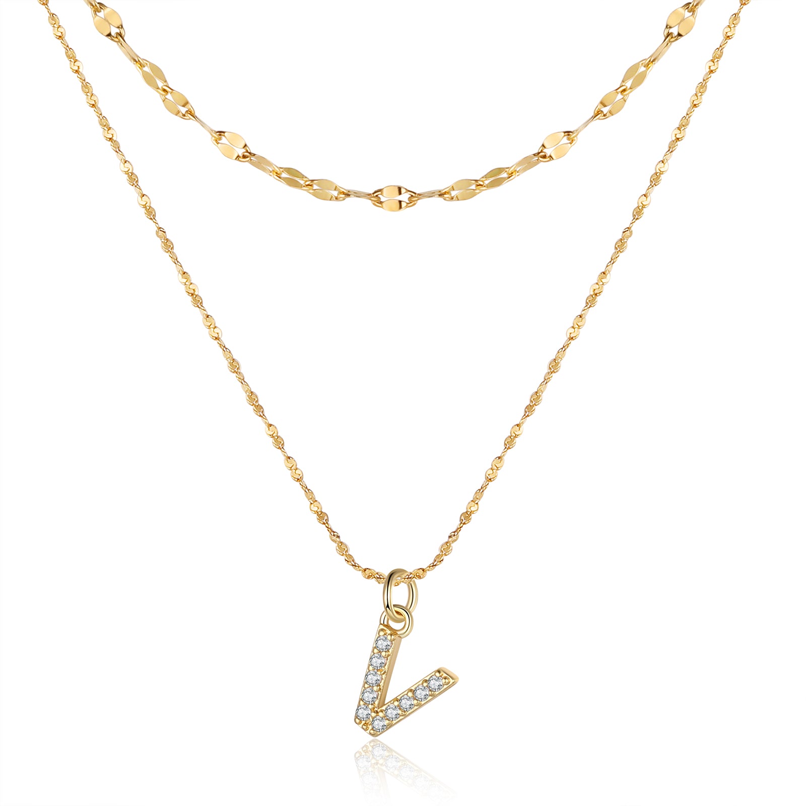 Letter Necklace In Gold Plated Stainless Steel