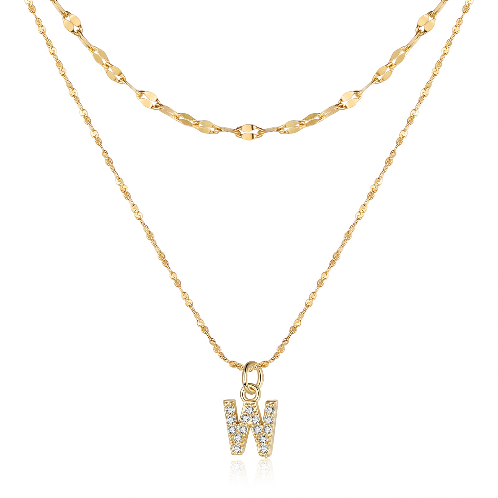 Letter Necklace In Gold Plated Stainless Steel