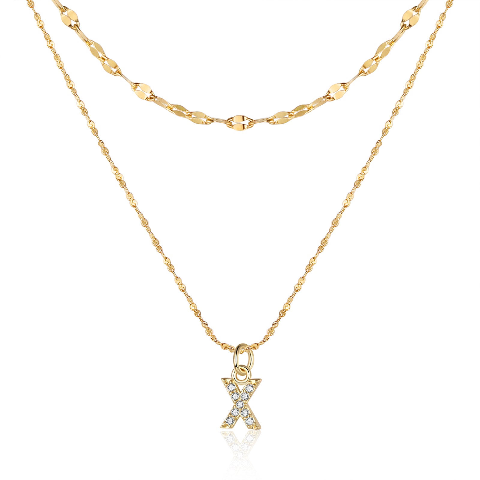 Letter Necklace In Gold Plated Stainless Steel