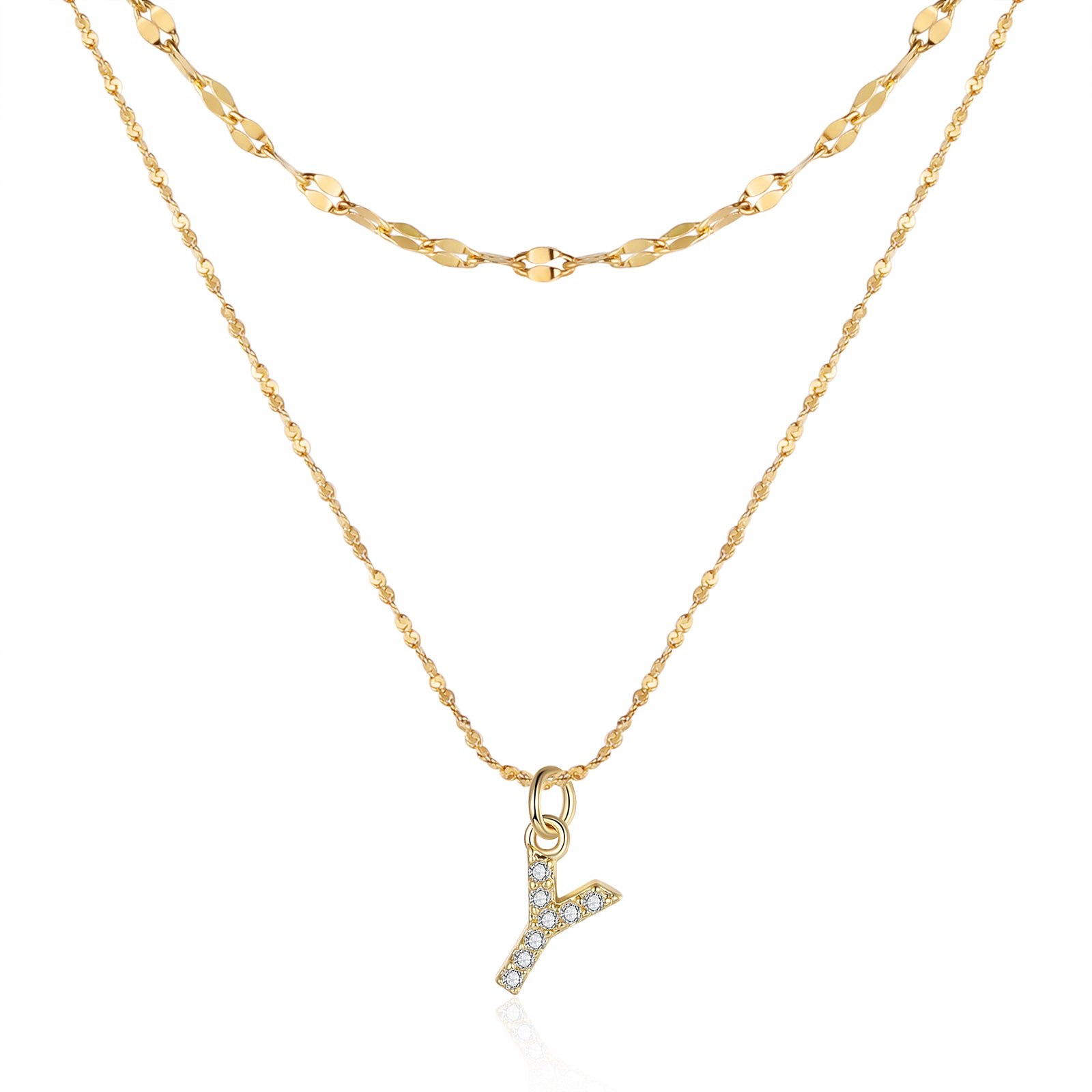 Letter Necklace In Gold Plated Stainless Steel