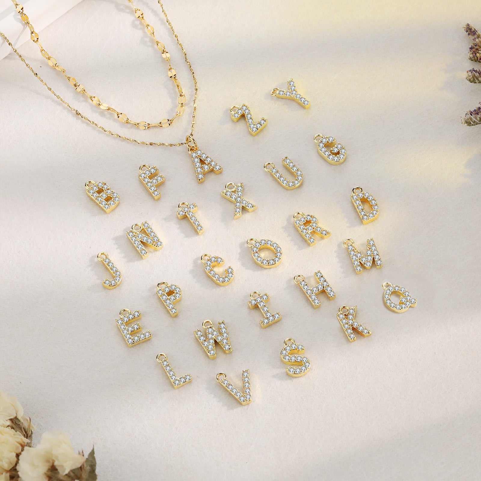 Letter Necklace In Gold Plated Stainless Steel