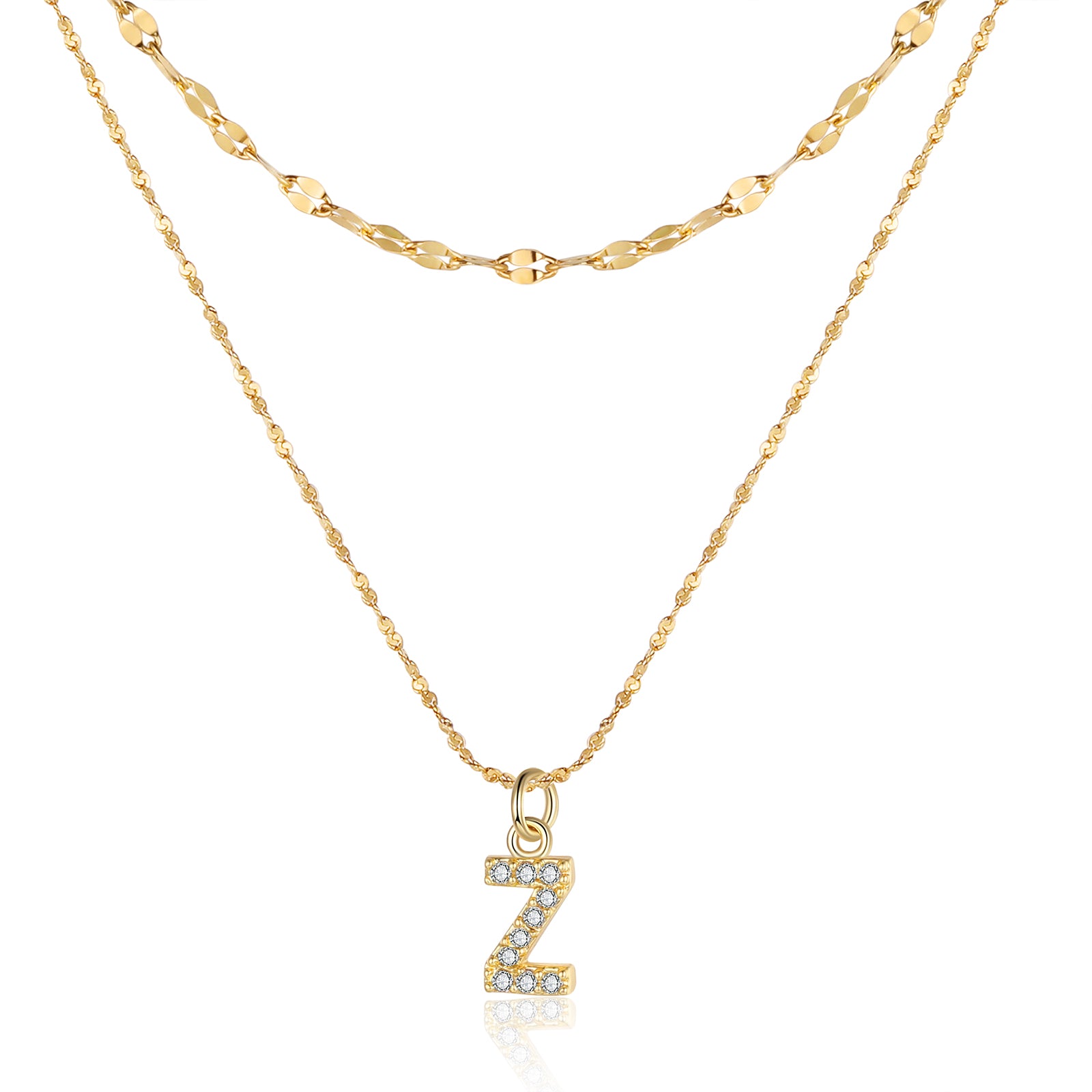 Letter Necklace In Gold Plated Stainless Steel