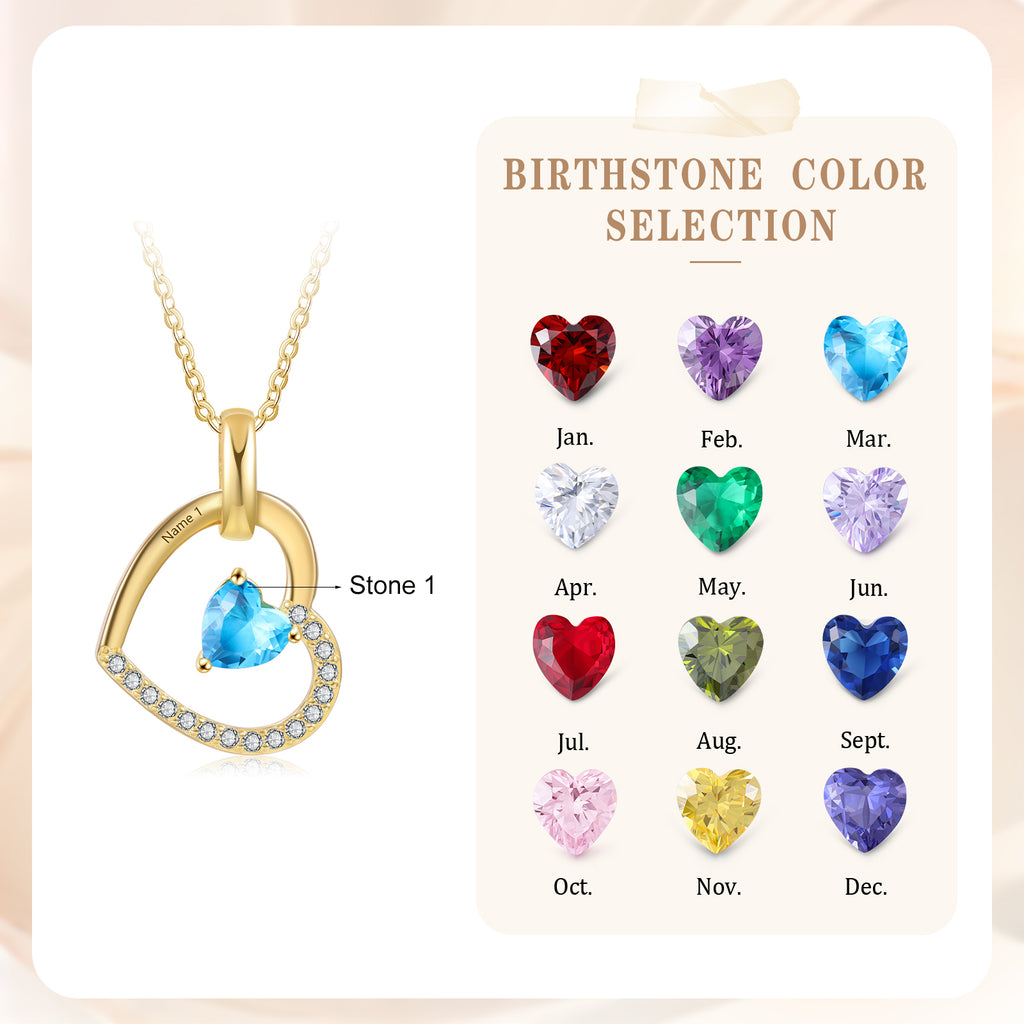 Gold Plated Birthstone Love Necklace