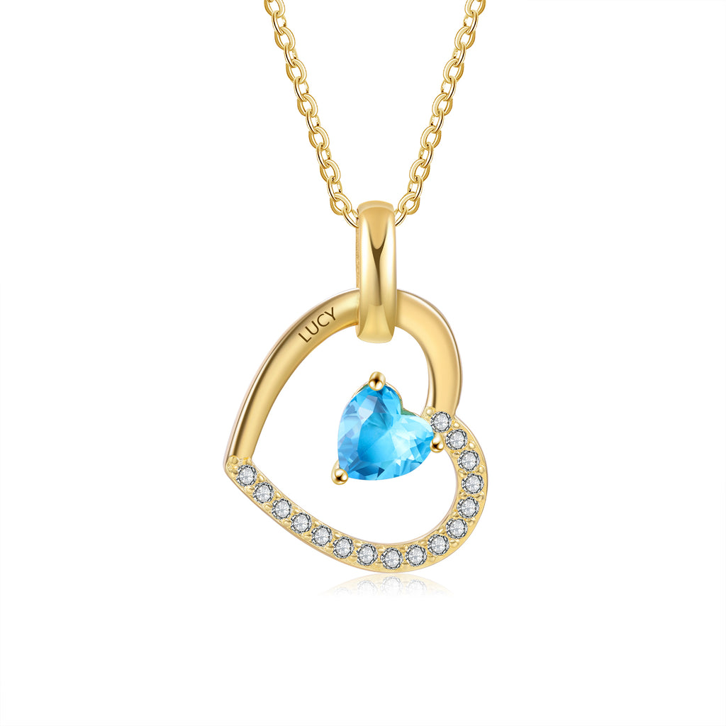 Gold Plated Birthstone Love Necklace