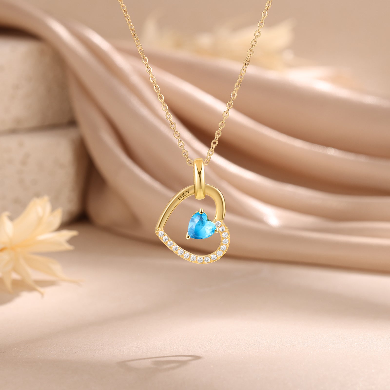 Gold Plated Birthstone Love Necklace