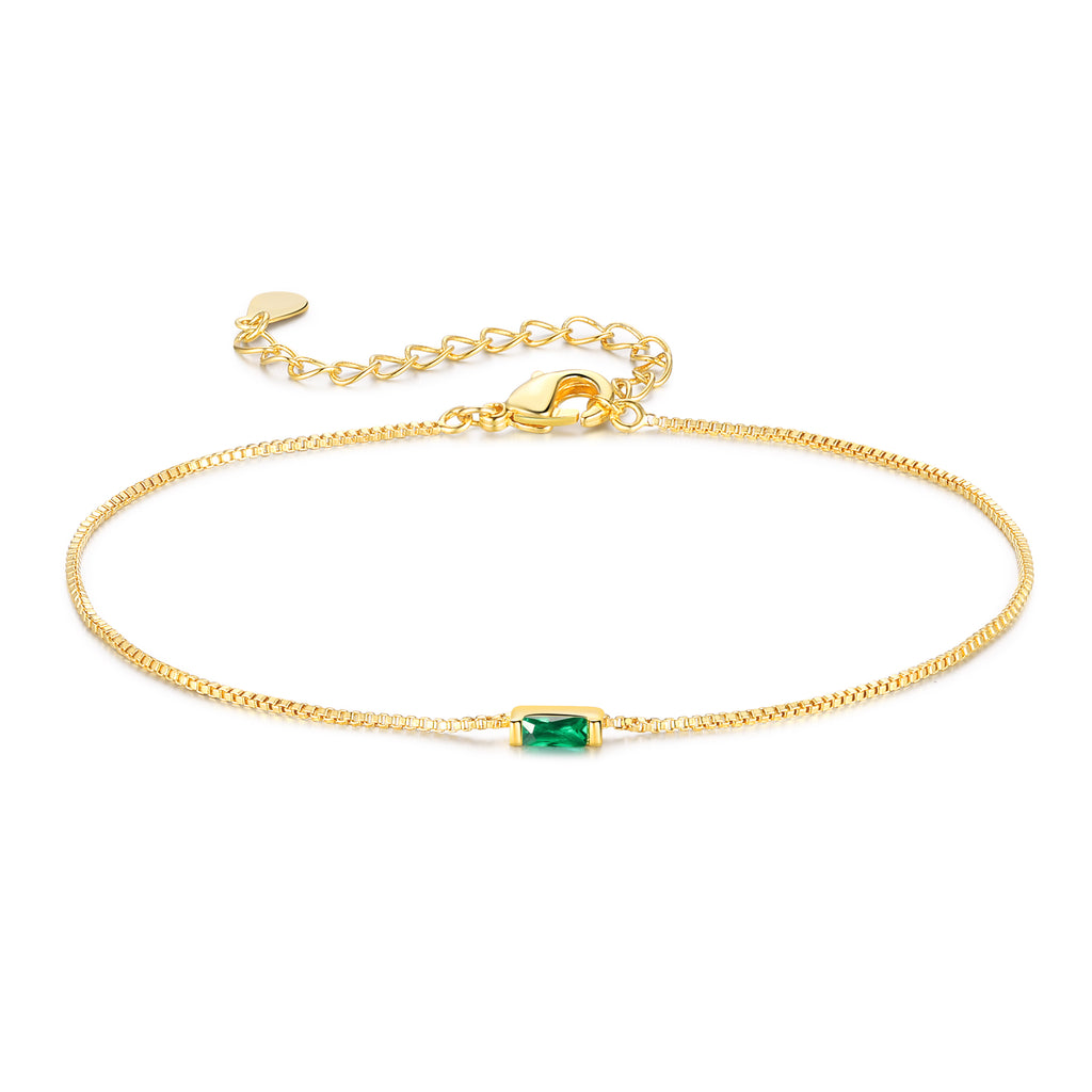 Personalized Gold Plated 1-6 Birthstone Bracelet