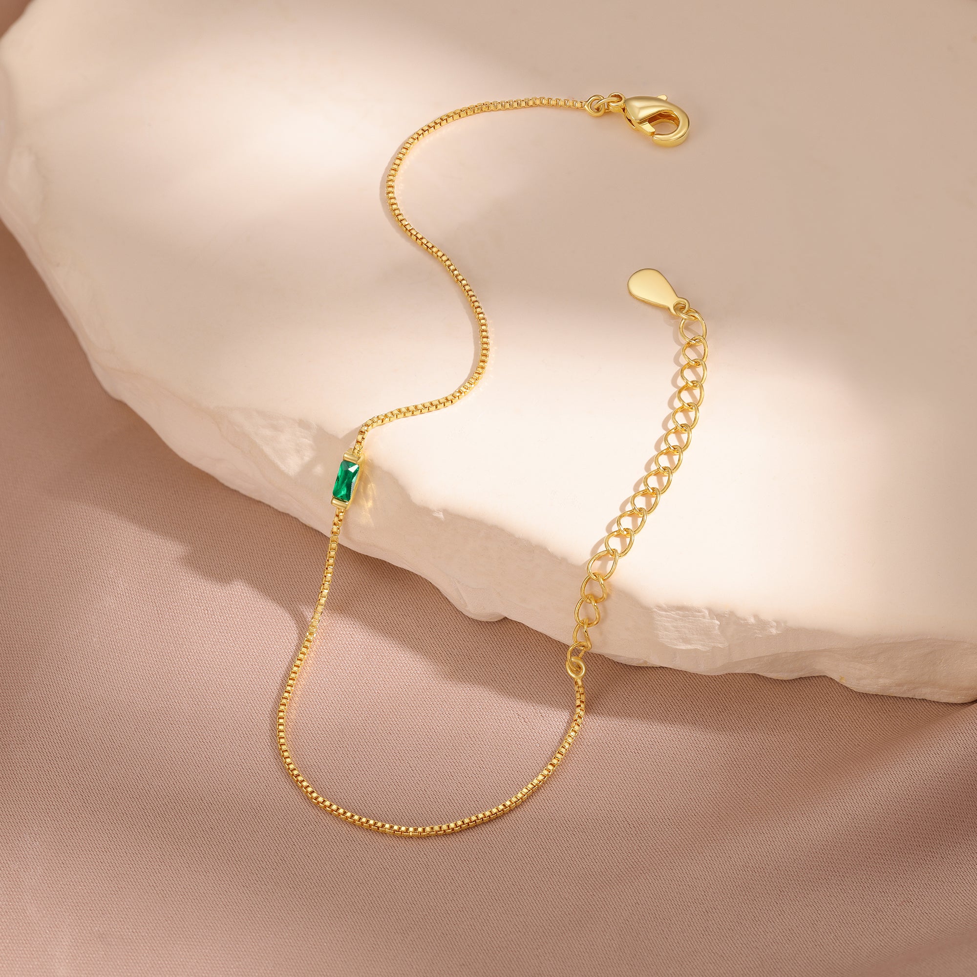 Personalized Gold Plated 1-6 Birthstone Bracelet