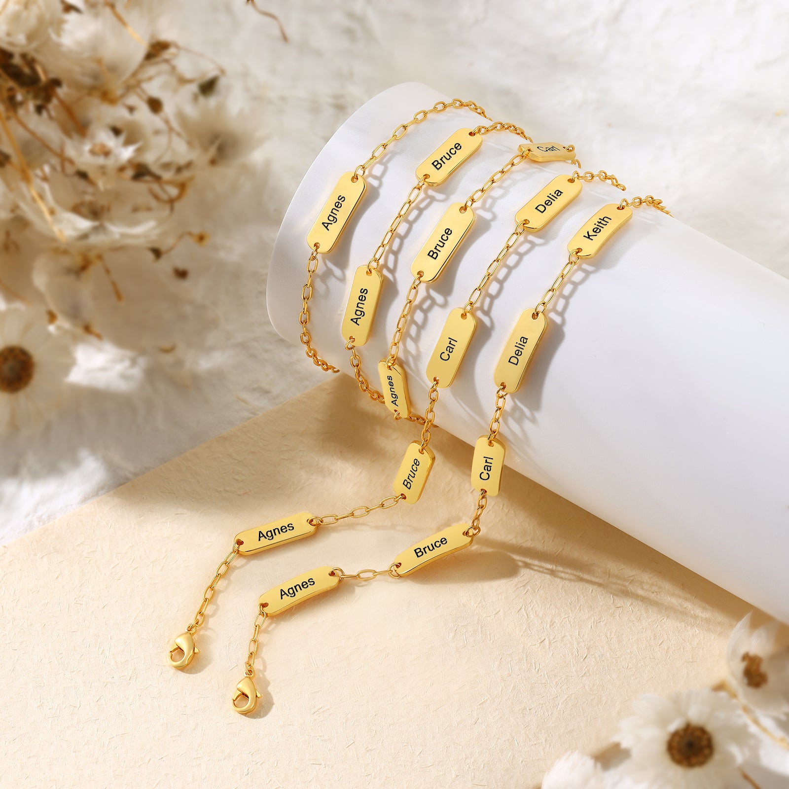 Gold Plated Engraved Name Bracelet