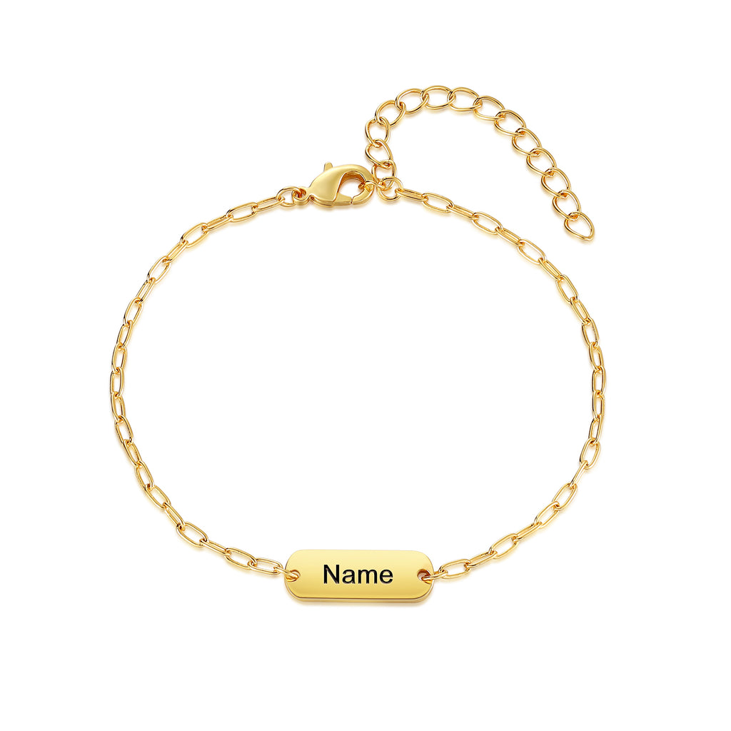 Gold Plated Engraved Name Bracelet