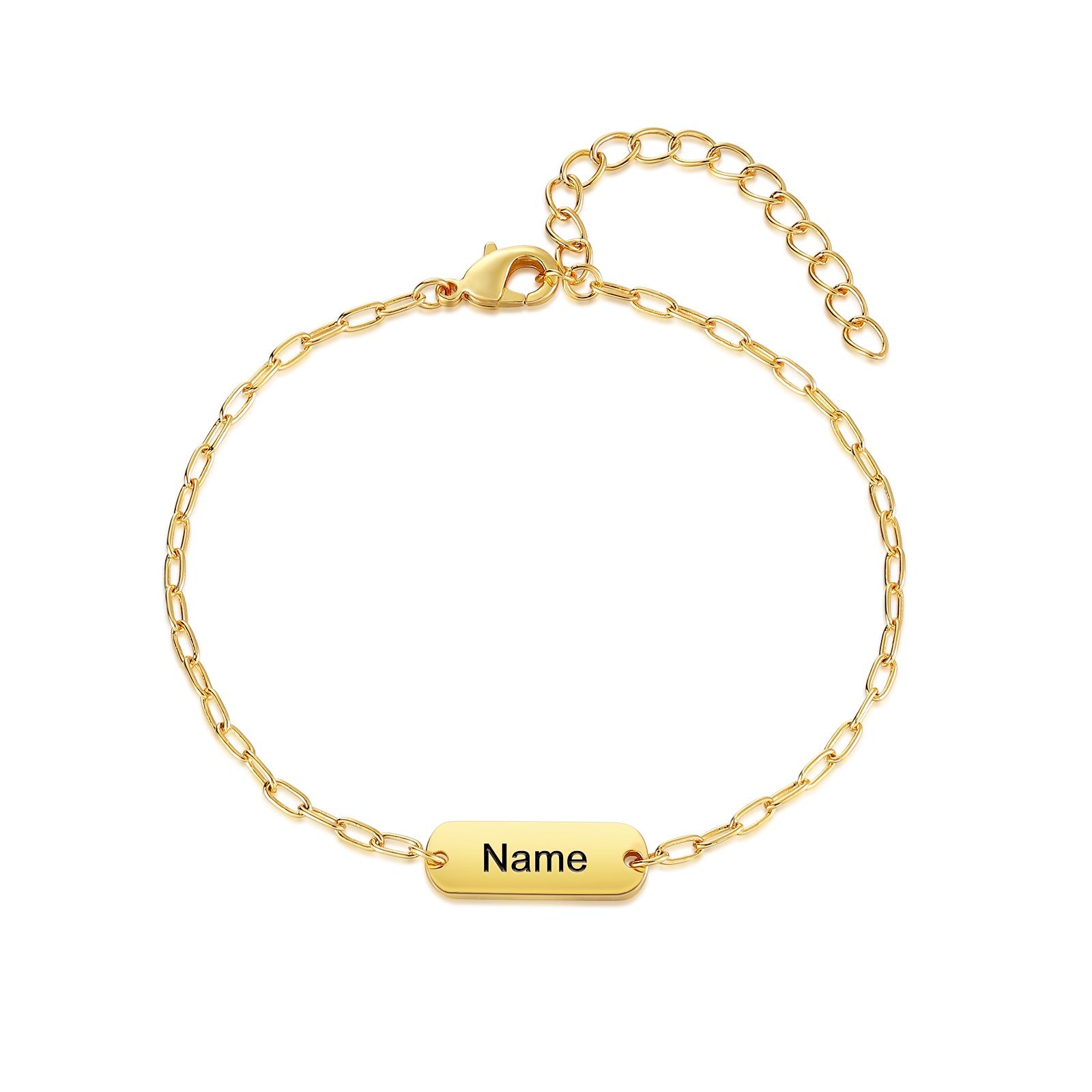 Gold Plated Engraved Name Bracelet