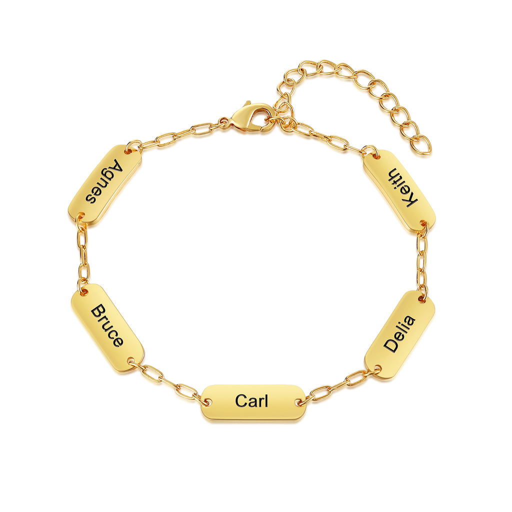 Gold Plated Engraved Name Bracelet