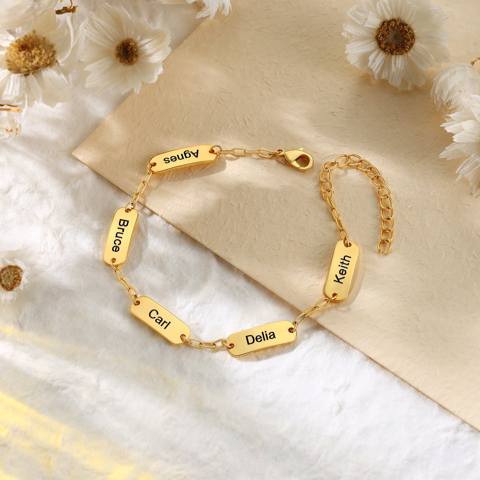 Gold Plated Engraved Name Bracelet
