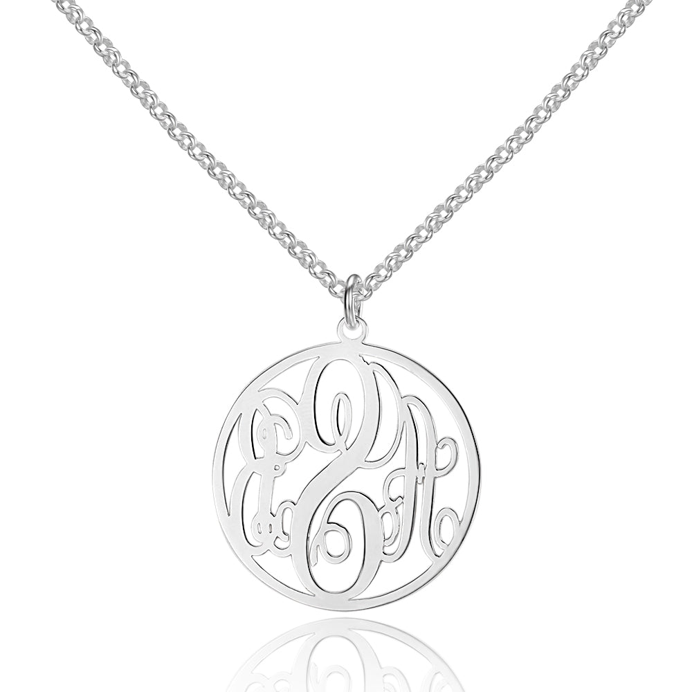 Personalized Monogram Name Necklace In Gold Plated Sterling Silver