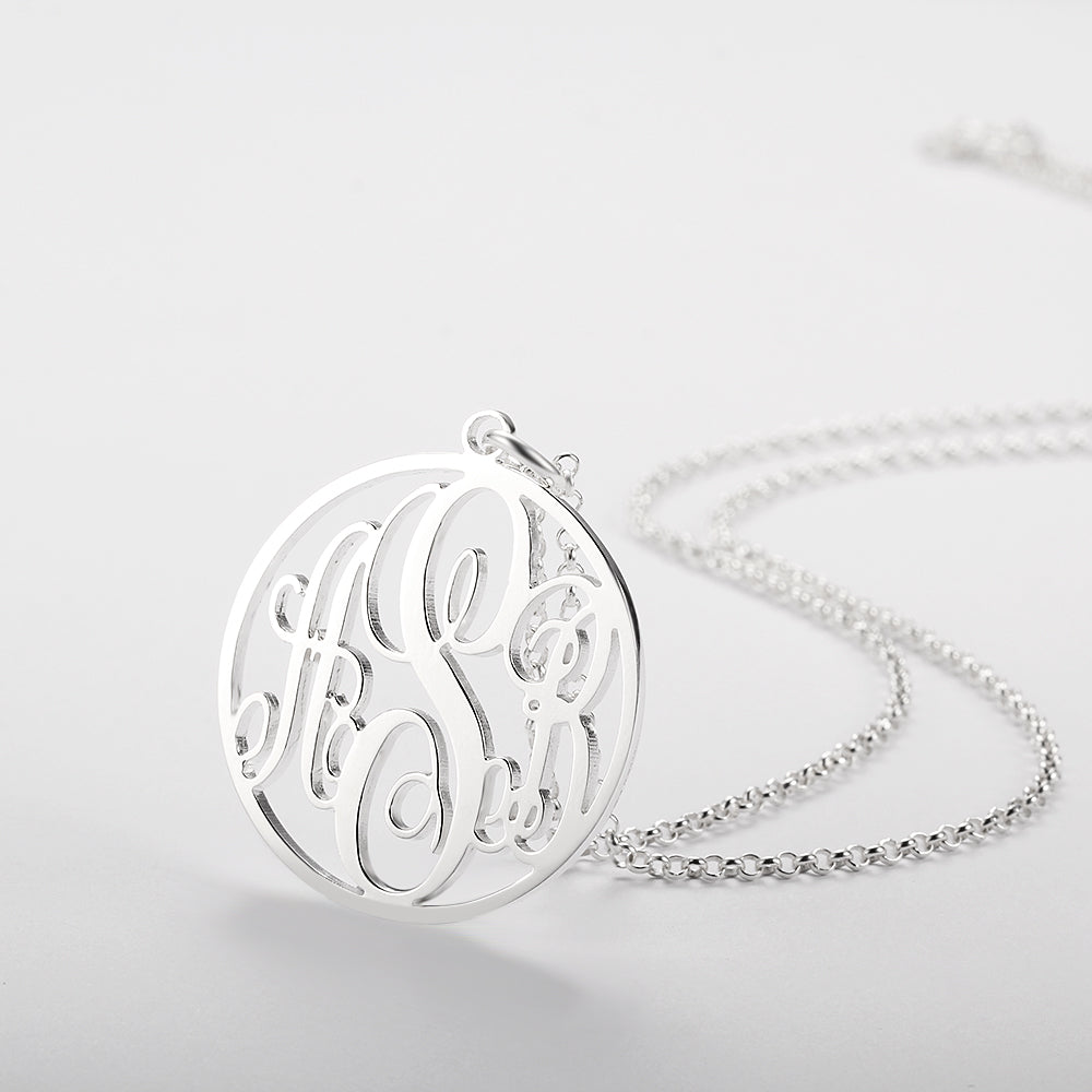 Personalized Monogram Name Necklace In Gold Plated Sterling Silver