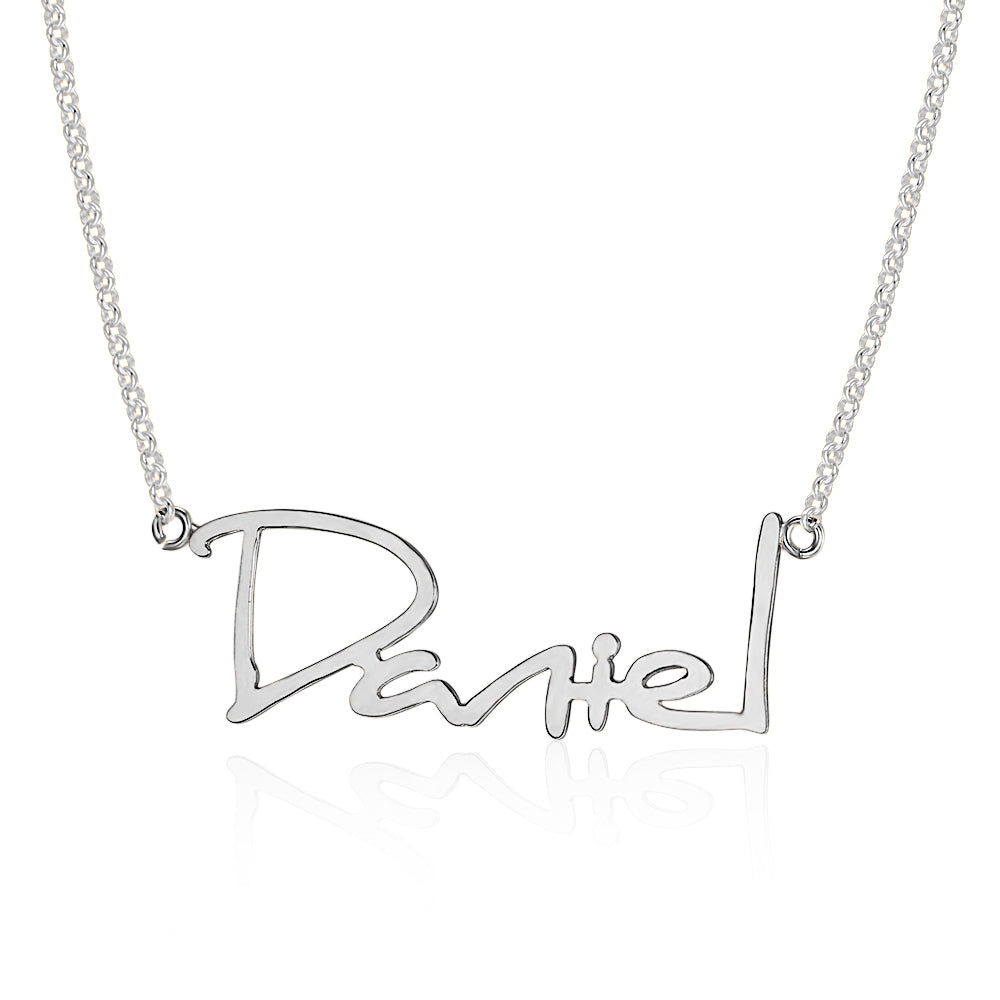 Personalized Handwritten Name Necklace In Gold Plated Sterling Silver