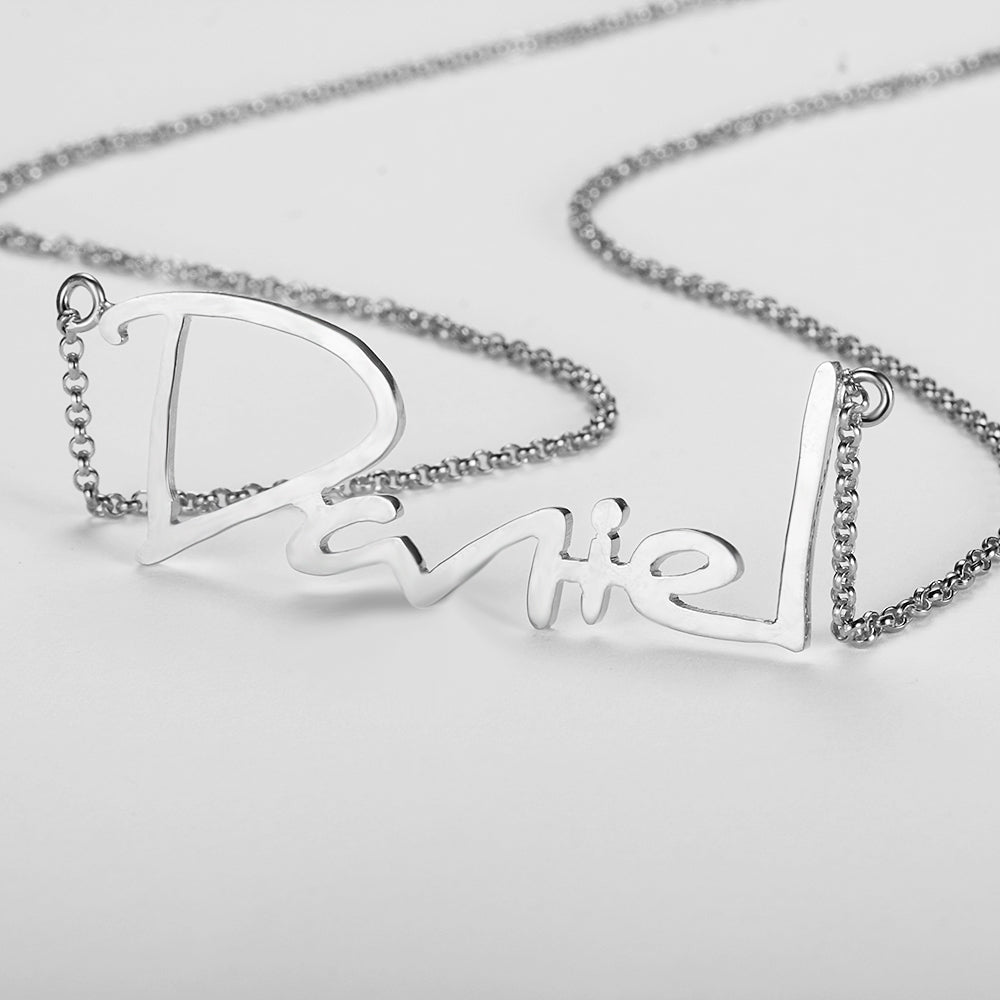 Personalized Handwritten Name Necklace In Gold Plated Sterling Silver