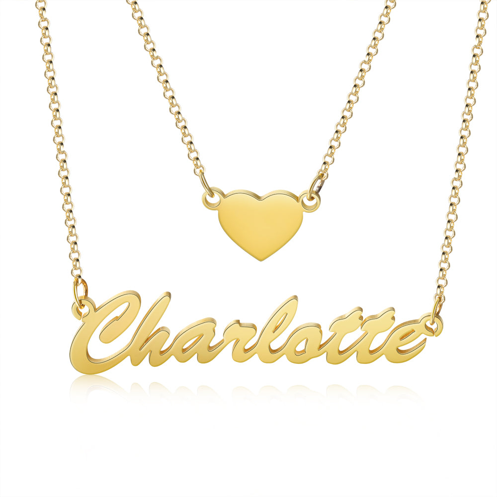 Personalized Multi Chain Name Necklace In Gold Plated Sterling Silver