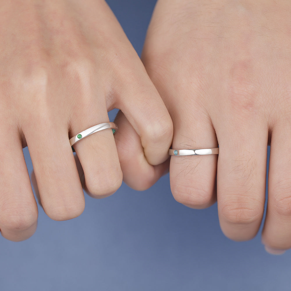 White Gold Plated Birthstone Name Ring