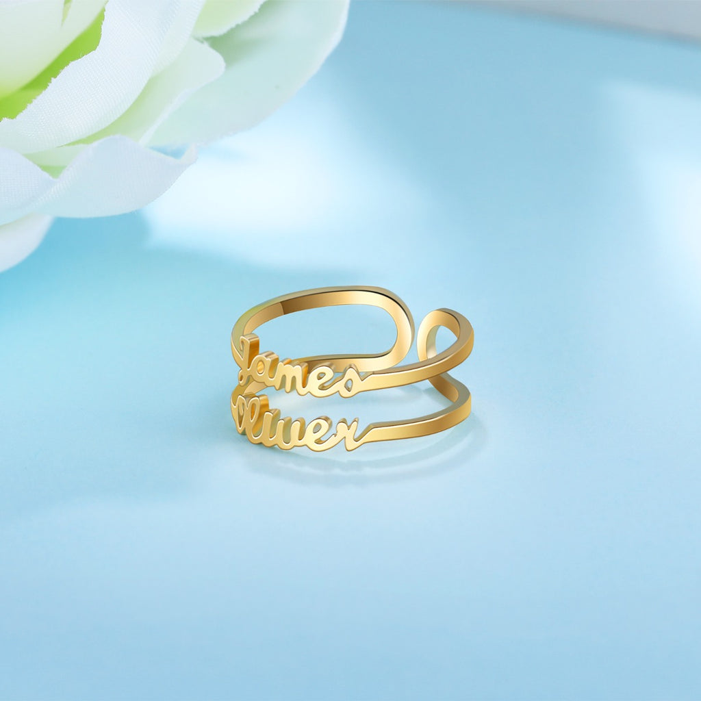 Personalized Couples Name Ring
