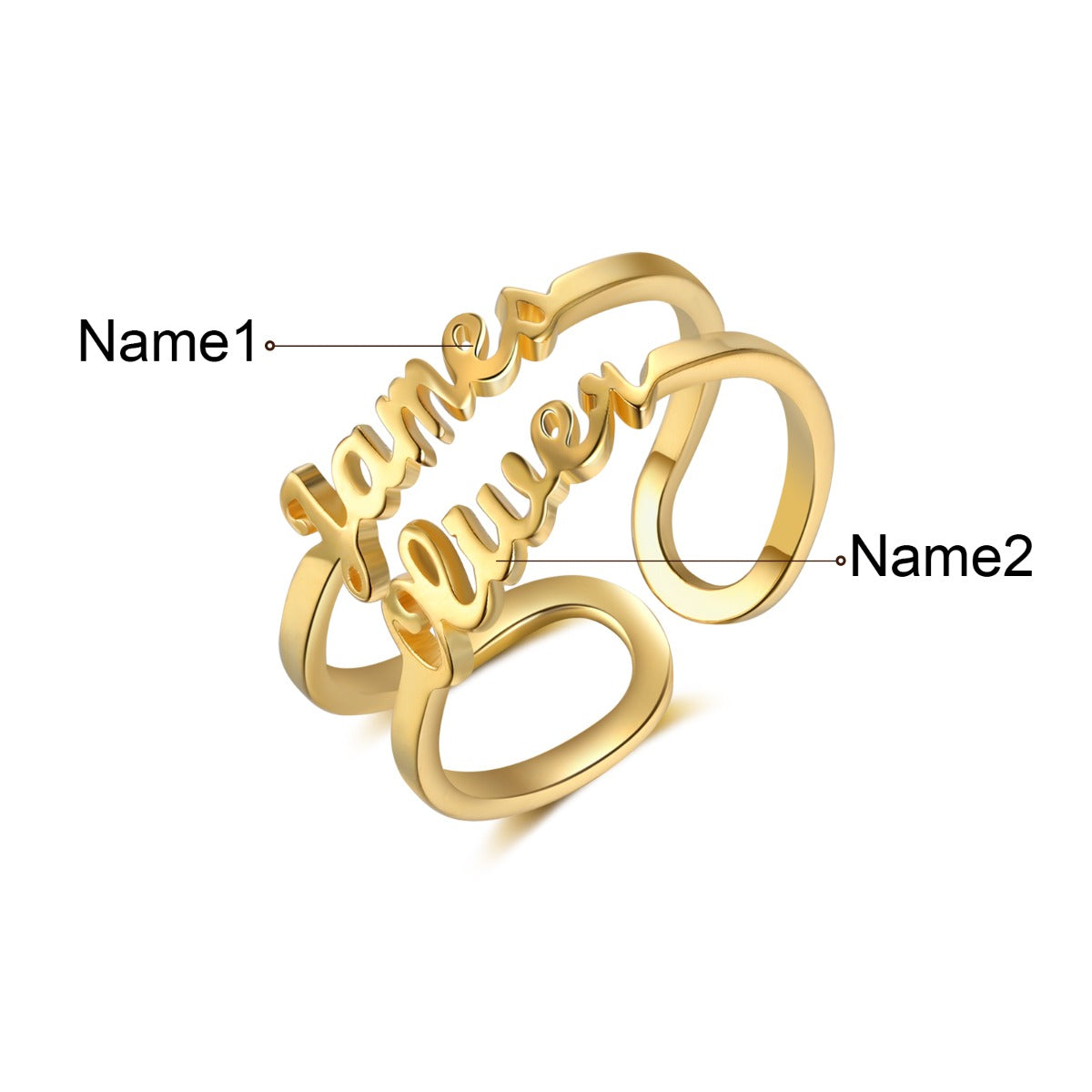 Personalized Couples Name Ring